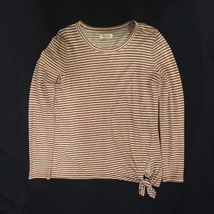 Madewell Long Sleeve Striped Tie Shirt